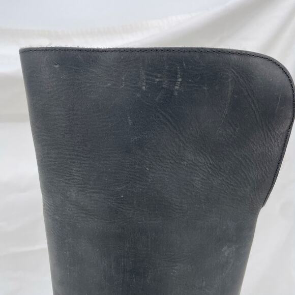 Freebird By Steven Denmark Boots Tall Black Leather Sheep Fur Lined Cozy Size 7 - Picture 11 of 16